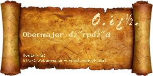 Obermajer Árpád névjegykártya