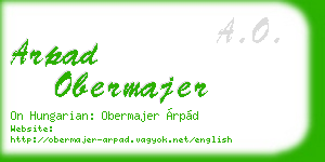 arpad obermajer business card